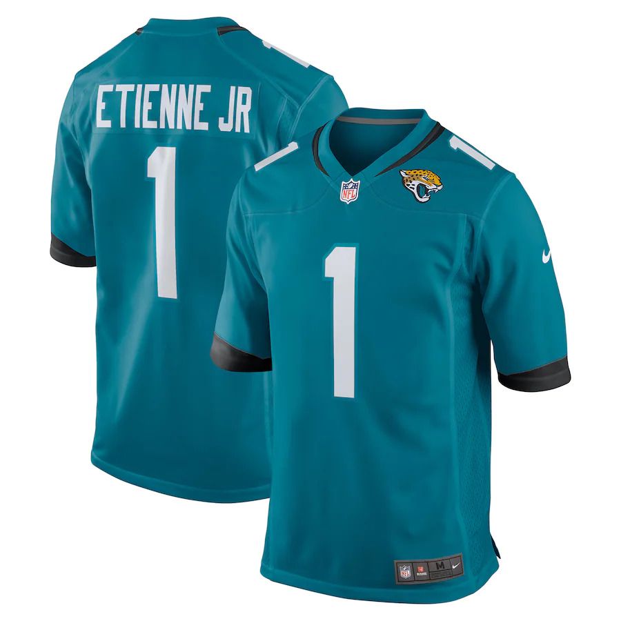 Men Jacksonville Jaguars #1 Travis Etienne Nike Teal Game NFL Jersey